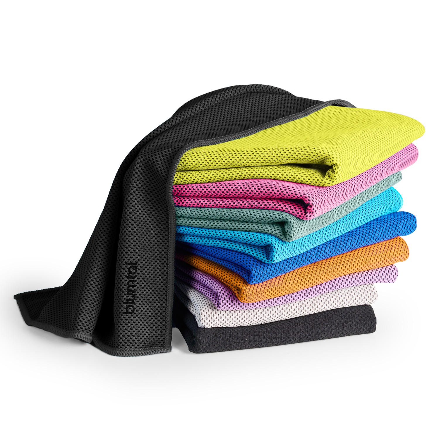 SPORTHANDTUCH Inga kühlend, 100/30 cm mit Tasche, Schwarz - Schwarz, Textil (30/100cm) - Blumtal