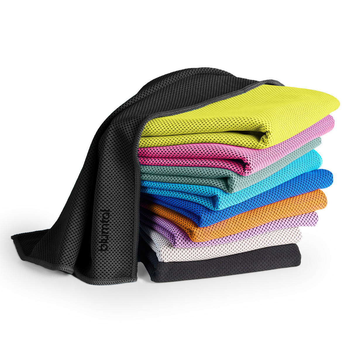 SPORTHANDTUCH Inga kühlend, 100/30 cm mit Tasche, Schwarz - Schwarz, Textil (30/100cm) - Blumtal