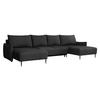 WOHNLANDSCHAFT Santi U - Dunkelgrau/Schwarz, Holz/Textil (328/88/160cm) - MIRJAN24