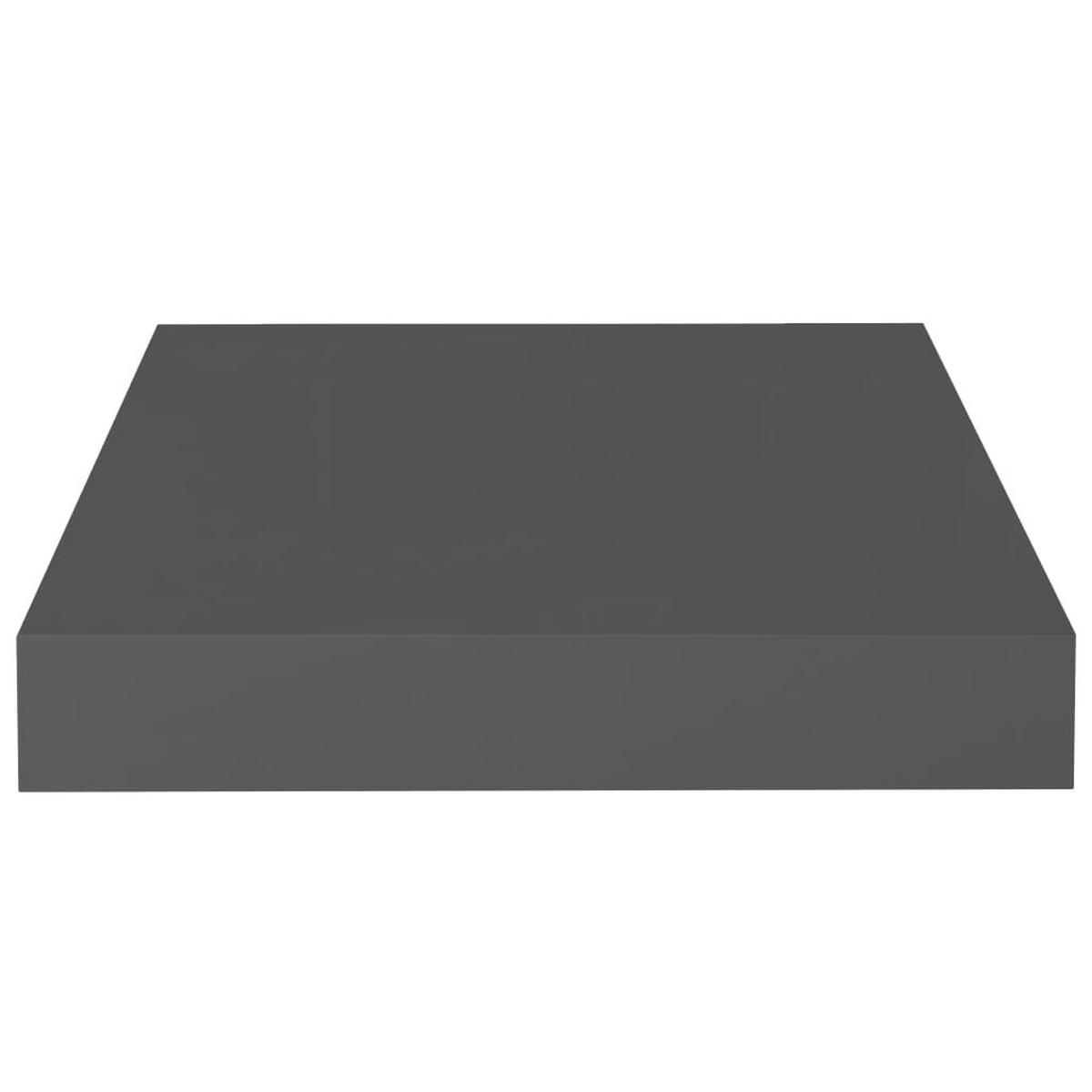 SCHWEBEREGAL Hochglanz-Grau 23x23,5x3,8 cm MDF - Grau, Holzwerkstoff (23.5/3.8/23.5cm) - furnicato