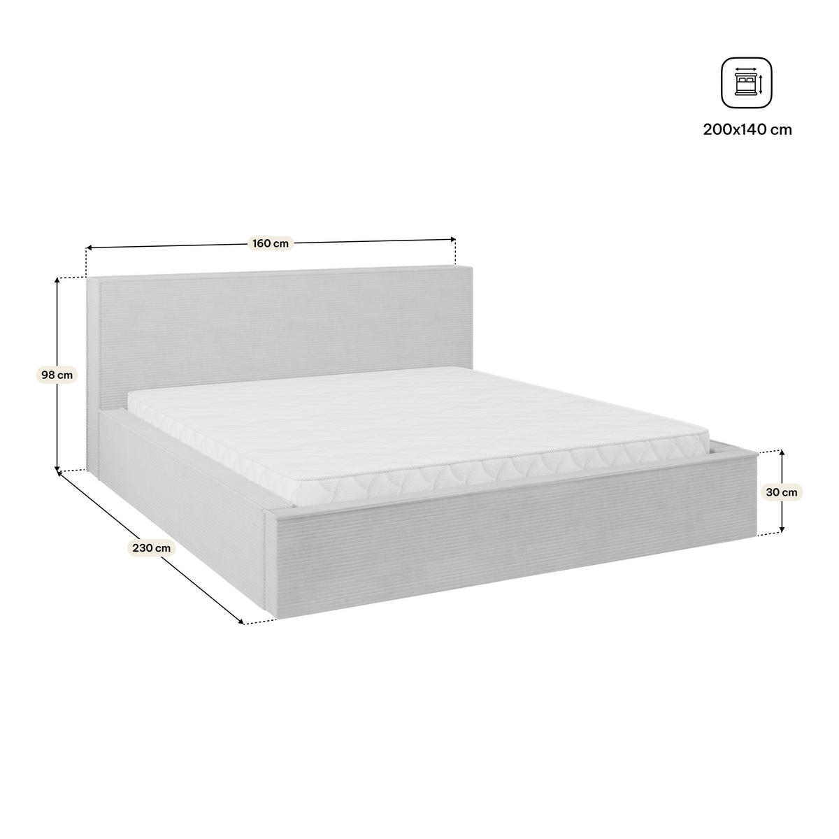 POLSTERBETT CELORA 140x200 cm mit Bettkästen - Gelb - Gelb, Holz (140/200cm) - MASSENO