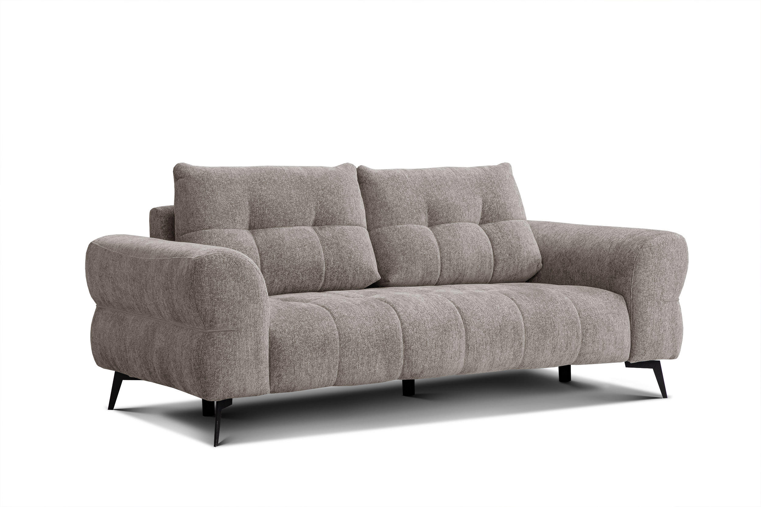 SOFA SALVINI 3-Sitzer, dunkelbeige - Beige, Holz/Textil (237/88/99cm) - Courtois Laville