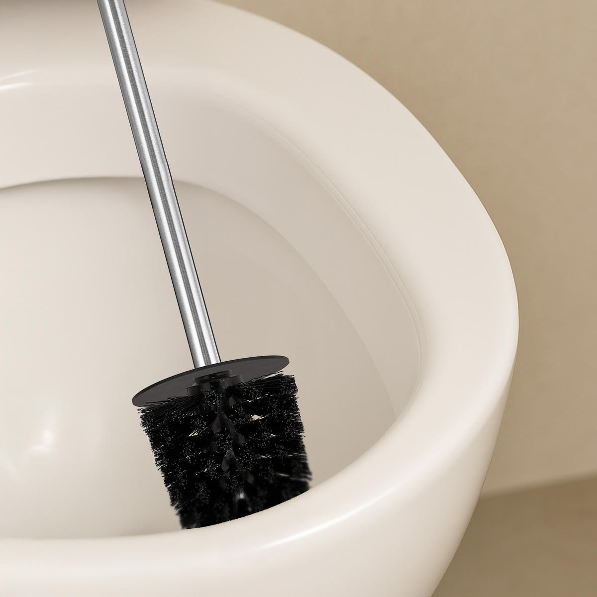 TOALETNA ščetka - srebrne barve, kovina/umetna masa (9/40.5/10cm) - Relaxdays