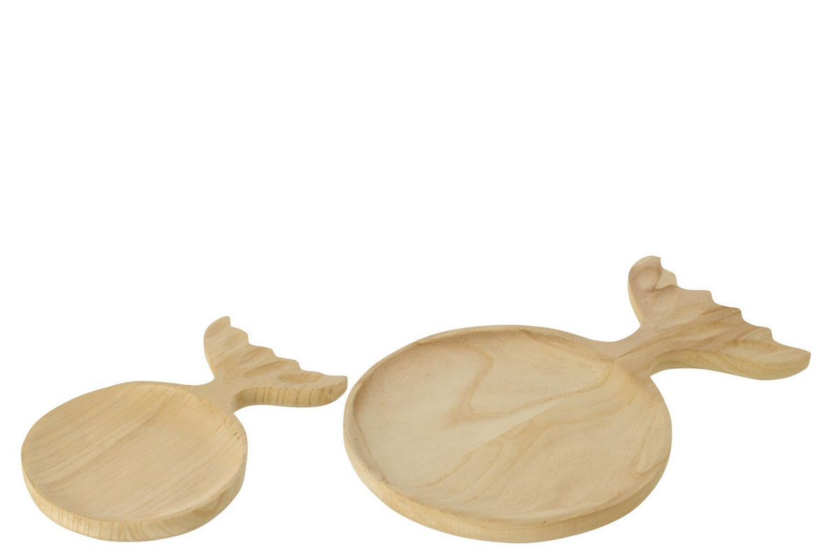 DEKO TABLETT FISCHSCHWANZ - Naturfarben, Holz (3/29cm) - J-Line