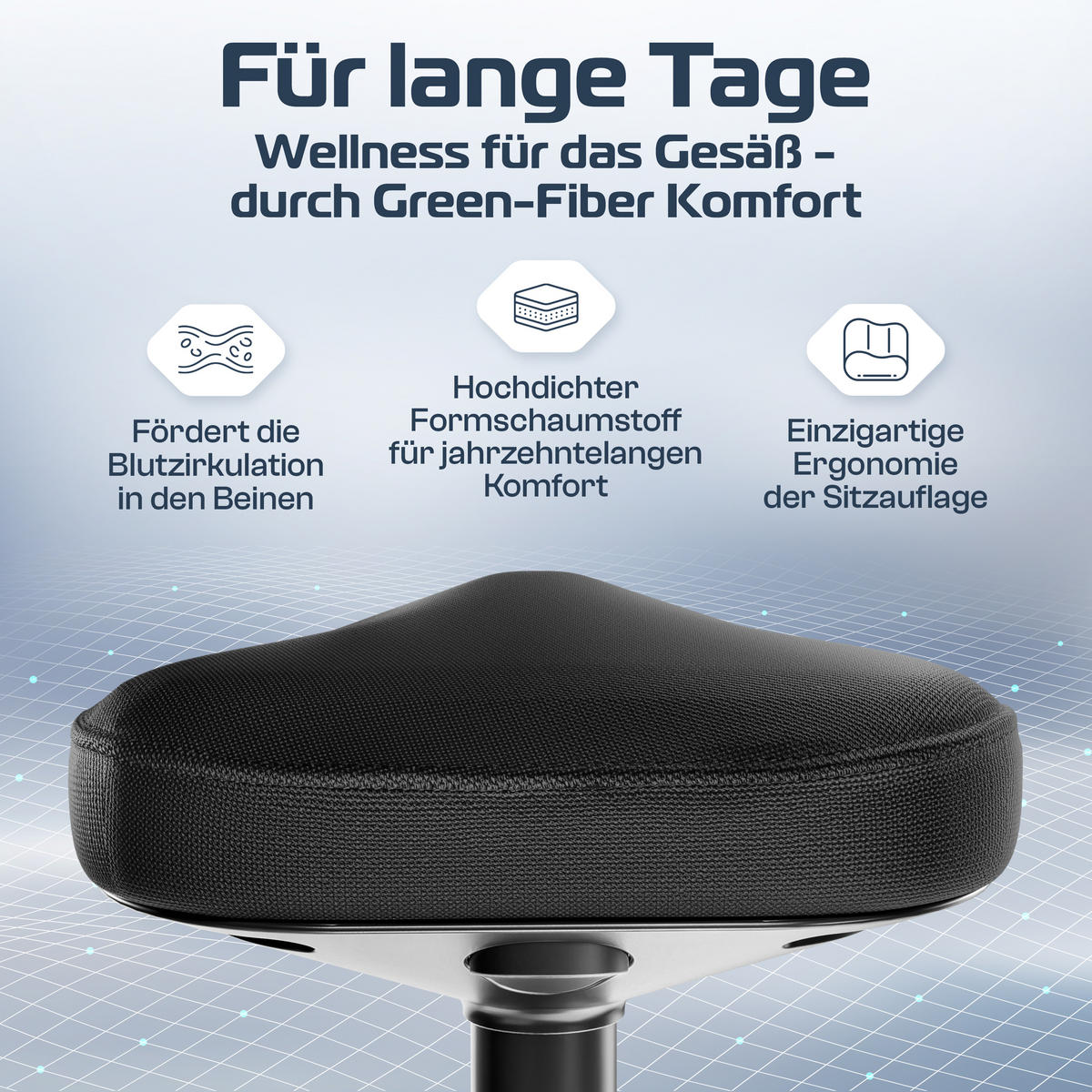 BÜROHOCKER Nexus Schwarz - Schwarz, Textil/Metall (36/64/36cm) - Clouvou