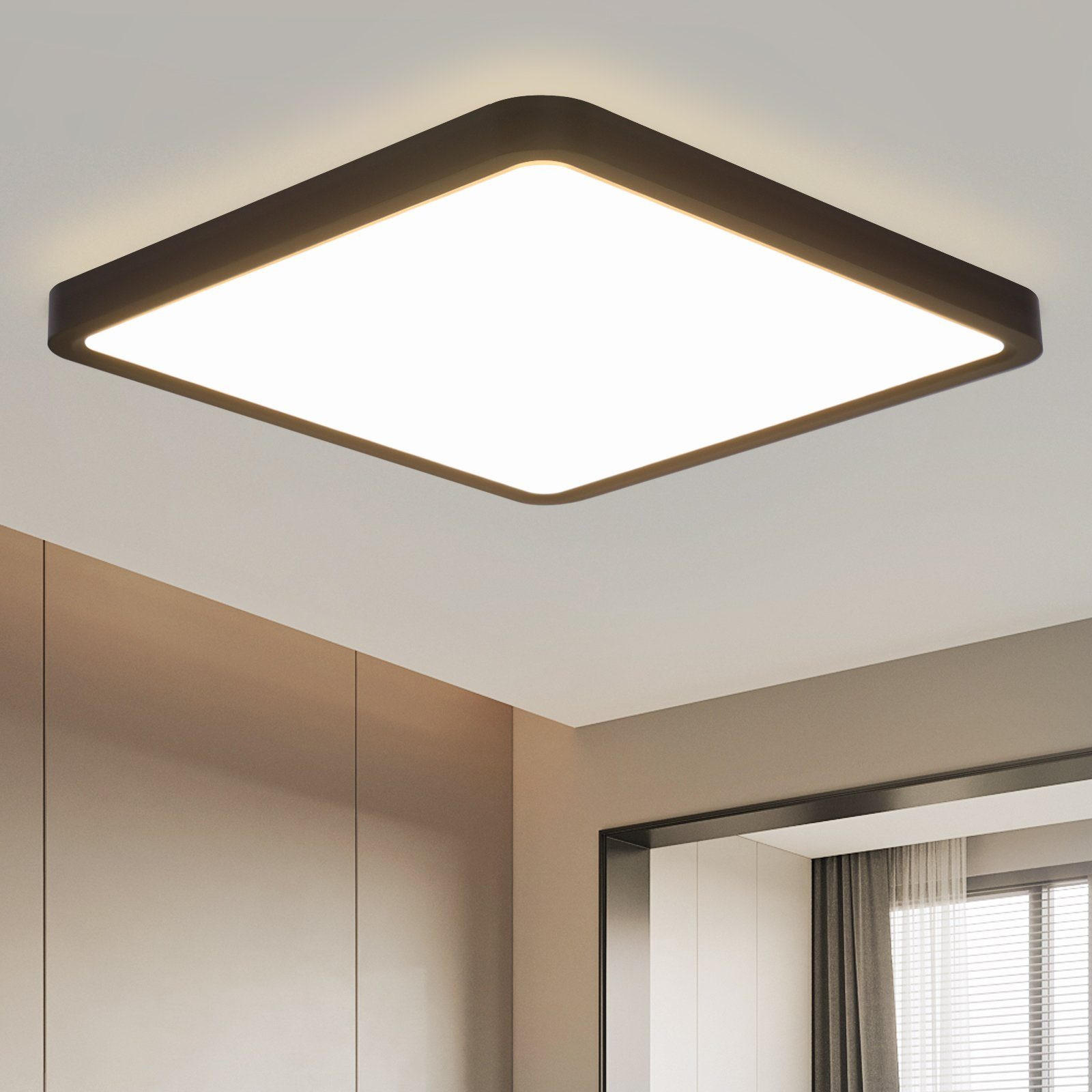 LED-DECKENLEUCHTE Sif 23/23/2.5cm - Schwarz, Kunststoff (23/23/2.5cm) - ZMH