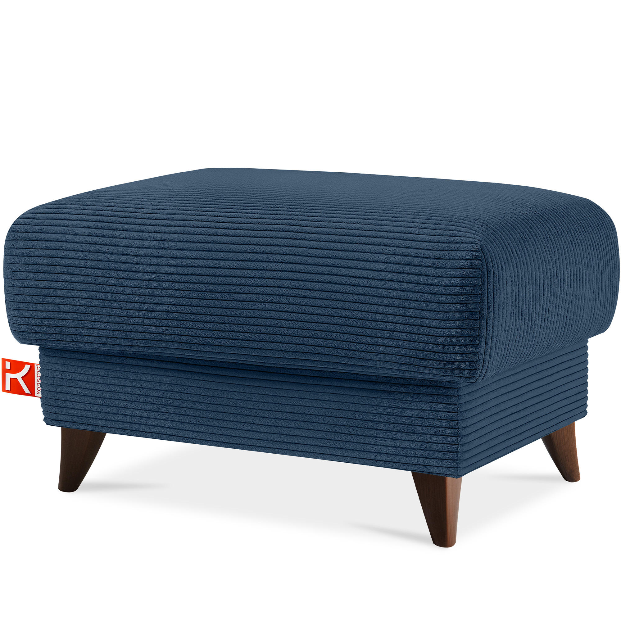 HOCKER GUSTAVO II, Marineblau - Braun/Dunkelblau, Holz/Holzwerkstoff (92/49/92cm) - KONSIMO®