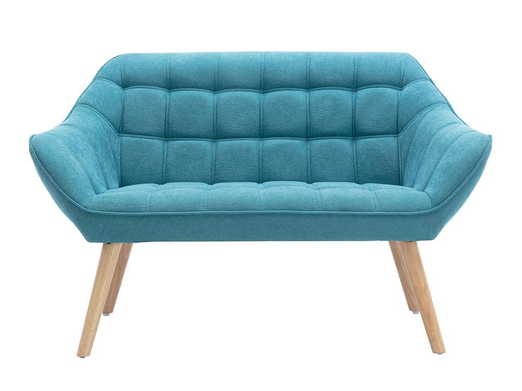 SOFA 2-Sitzer - Stoff - Blau - CASERTA - Blau, Textil (73/77/127cm) - Vente-Unique