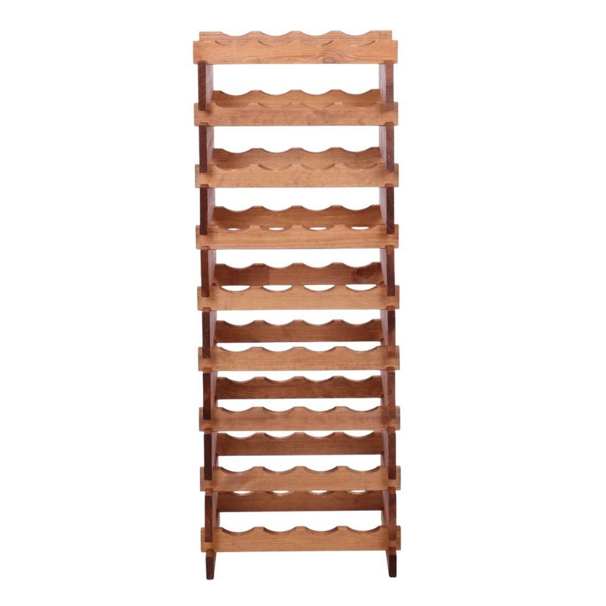 WEINREGAL VINOTECA FLEX PRO HxBxT 121x46x28cm 36 Flaschen auf 9 Ebenen Braun geölt - Braun, Holz (46/121/28cm) - PROREGAL