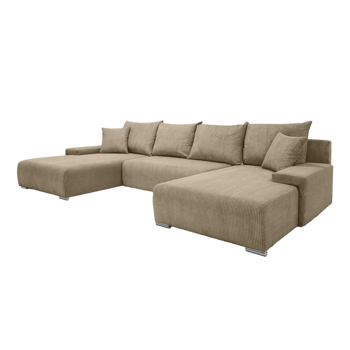 ECKSOFA Trawanga s rozkladací funkcí, béžová - světle hnědá, textil (348/188cm) - Fedve