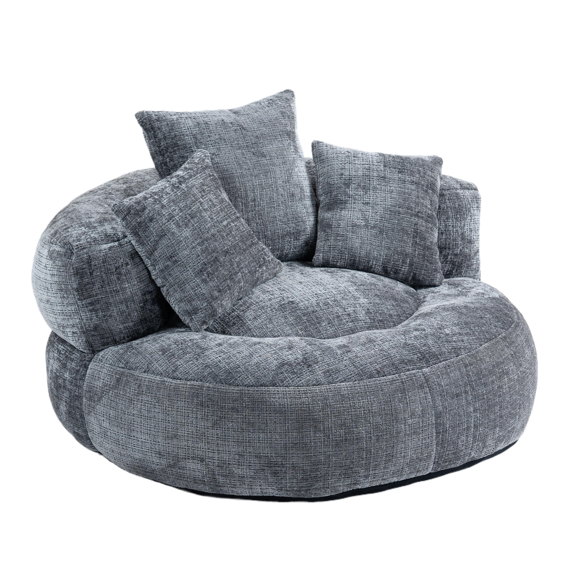 SESSEL 108/52/108 cm Grau aus Chenille - Grau, Textil (108/52/108cm) - OKMYHOME