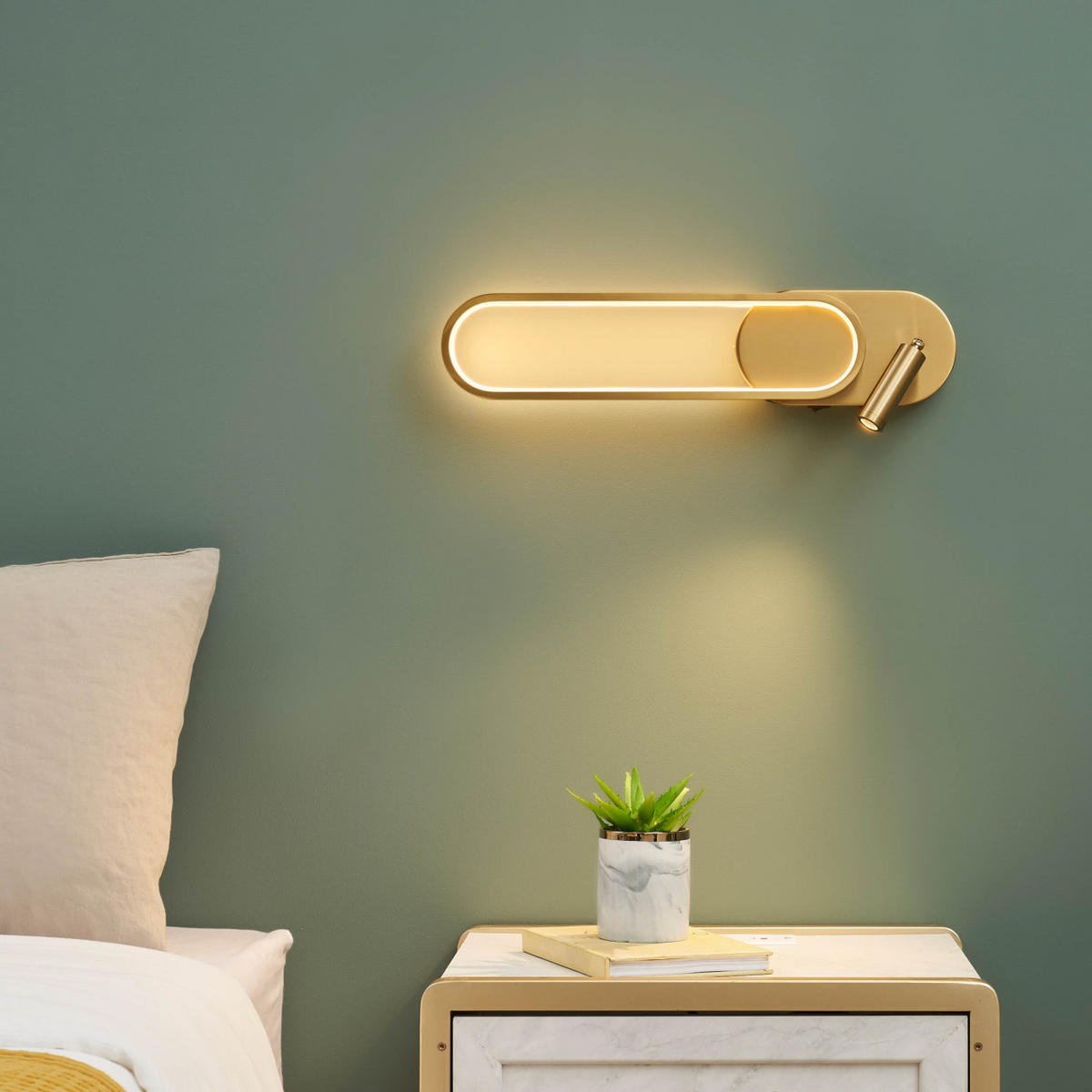 WANDLEUCHTE Jena, Messing, 49cm - Goldfarben, Metall (15/49/49cm) - KOSILUM