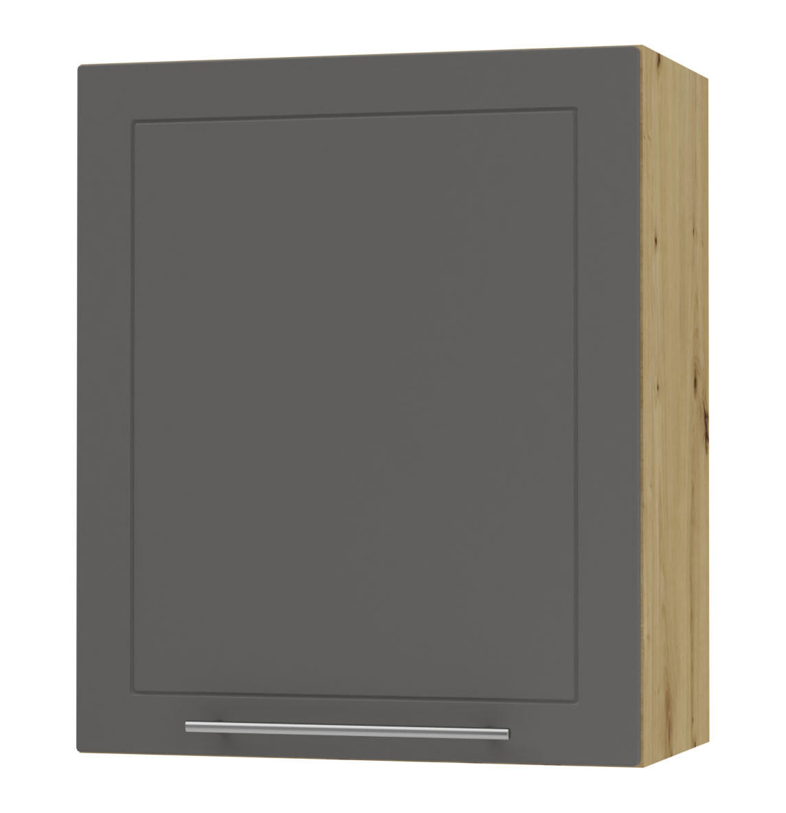 KÜCHENHÄNGESCHRANK Kvantum W2/60 Graphit Matt / Eiche Artisan Matt 60 / 32,5 / 72cm - Graphitfarben/Eiche Artisan, Holz/Holzwerkstoff (60/72/32.5cm) - Feldmann-Wohnen