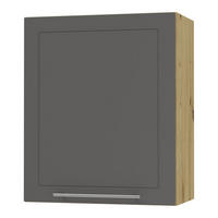KÜCHENHÄNGESCHRANK Kvantum W2/60 Graphit Matt / Eiche Artisan Matt 60 / 32,5 / 72cm - Graphitfarben/Eiche Artisan, Holz/Holzwerkstoff (60/72/32.5cm) - Feldmann-Wohnen