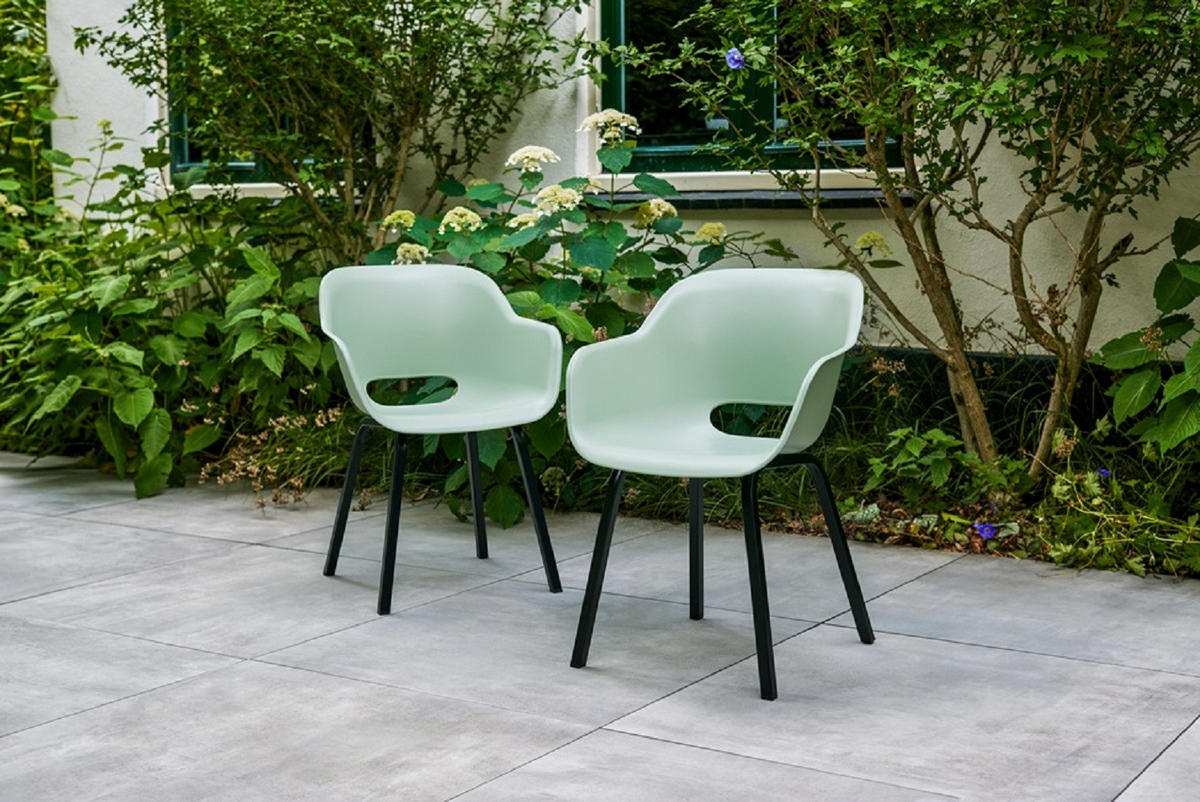 GARTENSTUHL Noa 2er-Set - Grün, Kunststoff (57/55cm) - Keter