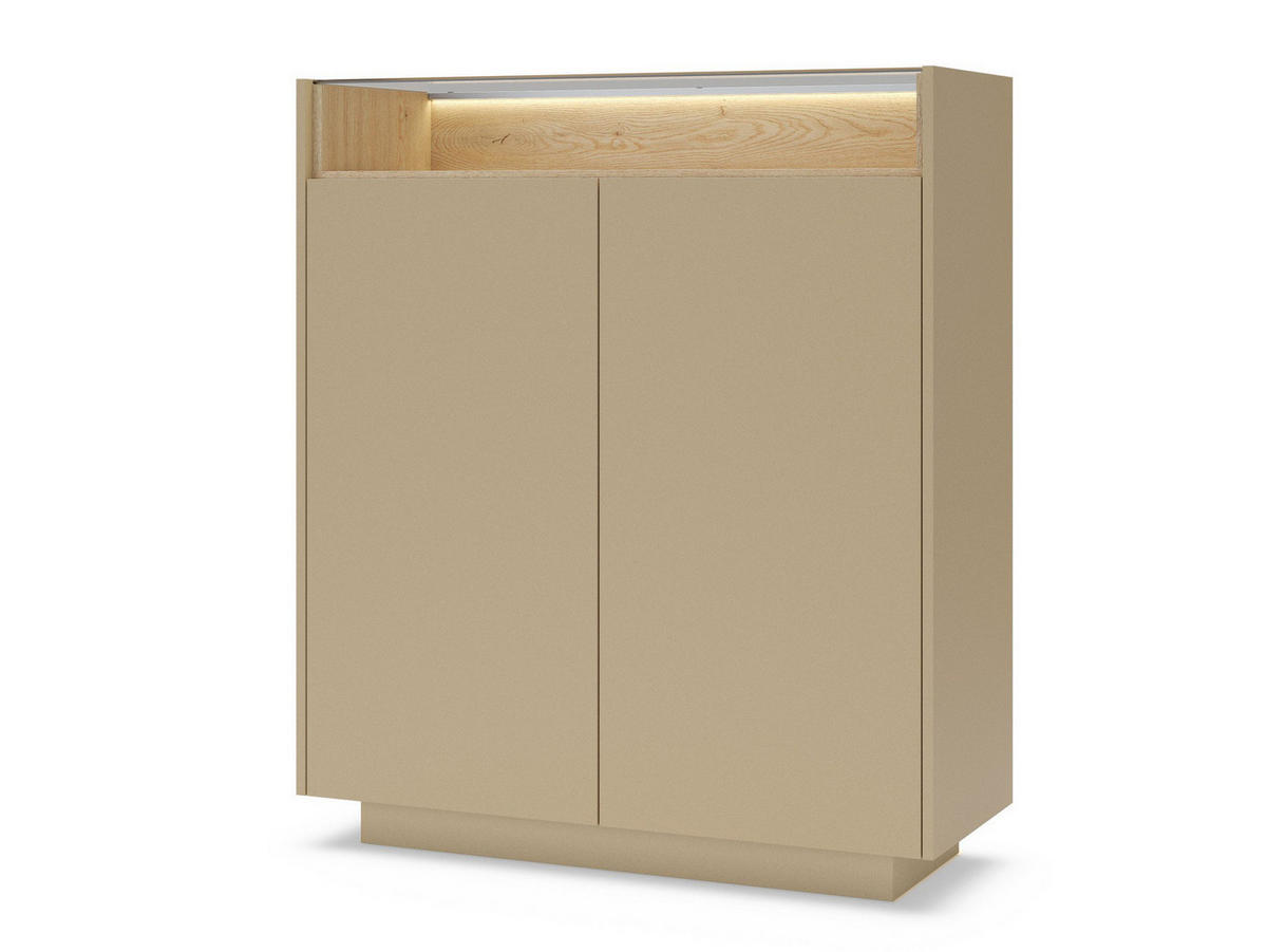 HOCHKOMMODE Dunkelbeige TULUM - Beige, Holzwerkstoff (103/119/39cm) - Compleo24