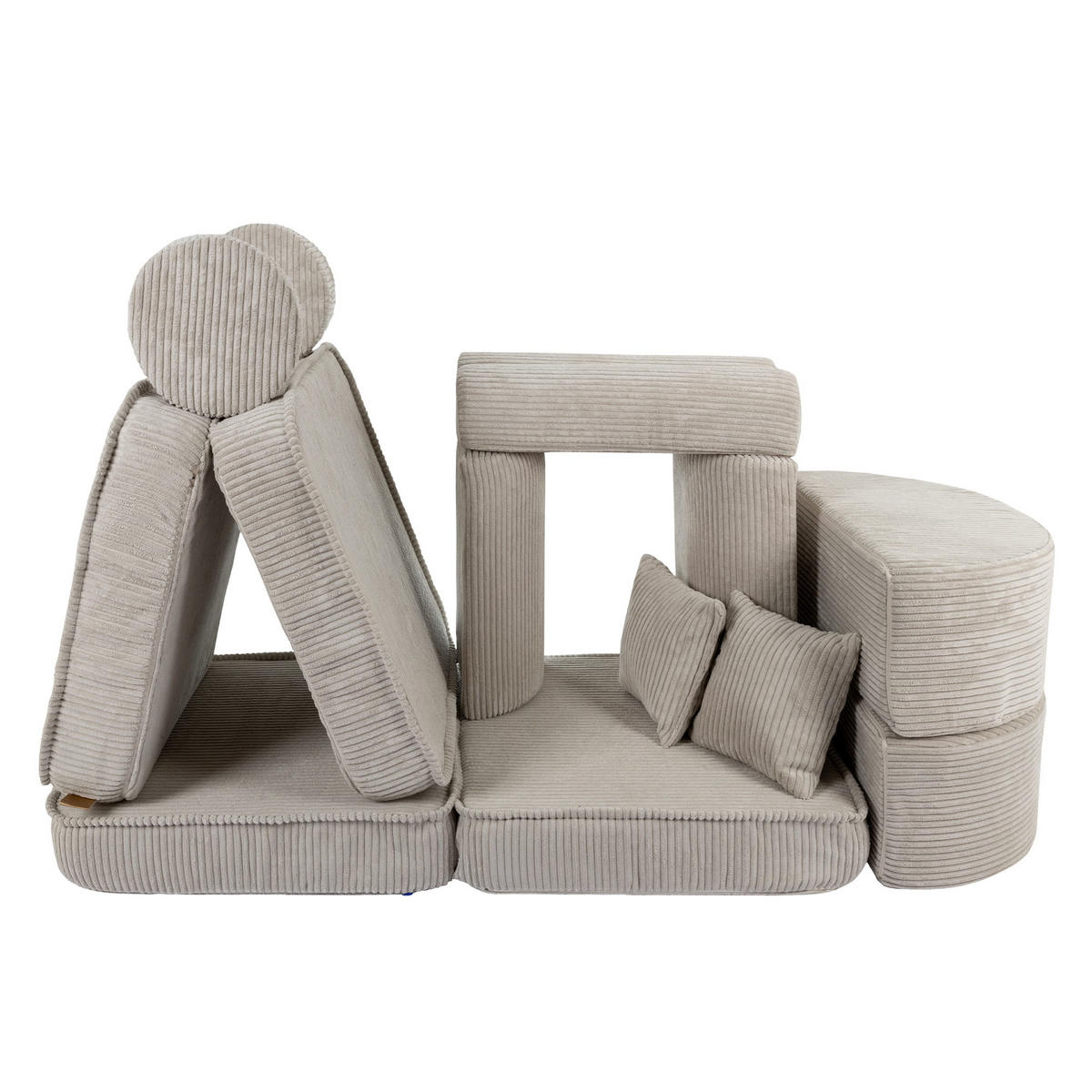 KINDERSOFA AESTHETIC 120 cm Cord Ecru 12 Stk - Beige, Textil (60/12.5/120cm) - MeowBaby