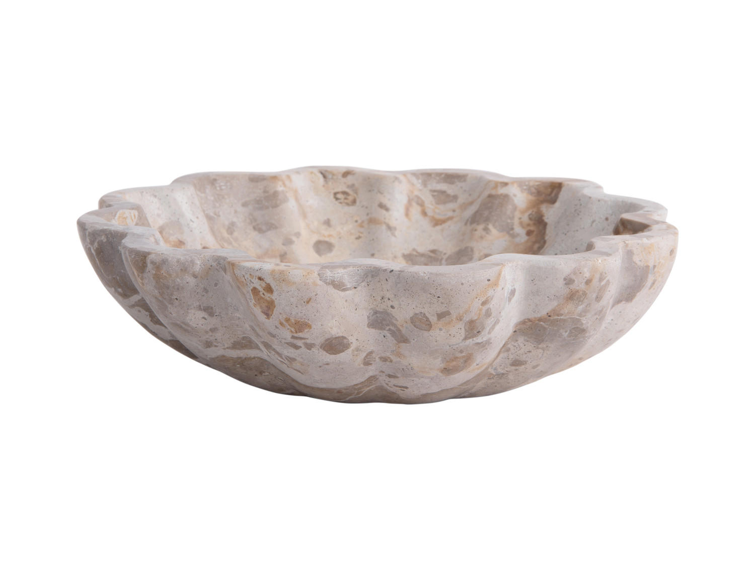 SCHALE Flower 20/20/5 cm - Braun, Naturmaterialien (20/5cm) - Present Time