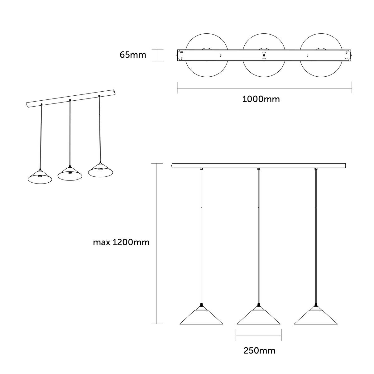 HÄNGELEUCHTE - Schwarz, Metall (25/100/120cm) - Lumicom