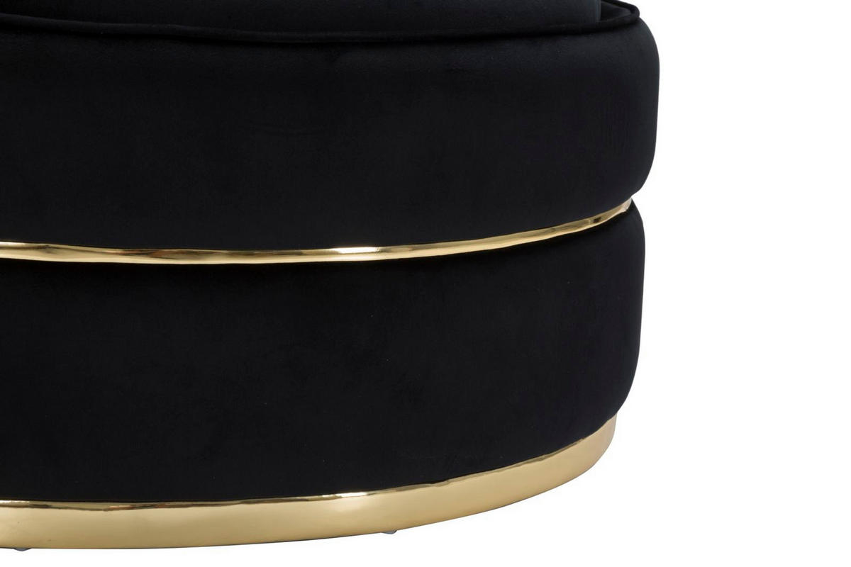 SESSEL Paris Space Nero, schwarz und goldfarben, Polyester, Kiefernholz, Sperrholz und Kunststoff, 84 x 84 x 72 cm - Goldfarben/Schwarz, Holz/Holzwerkstoff (84/72/84cm) - Mauro Ferretti