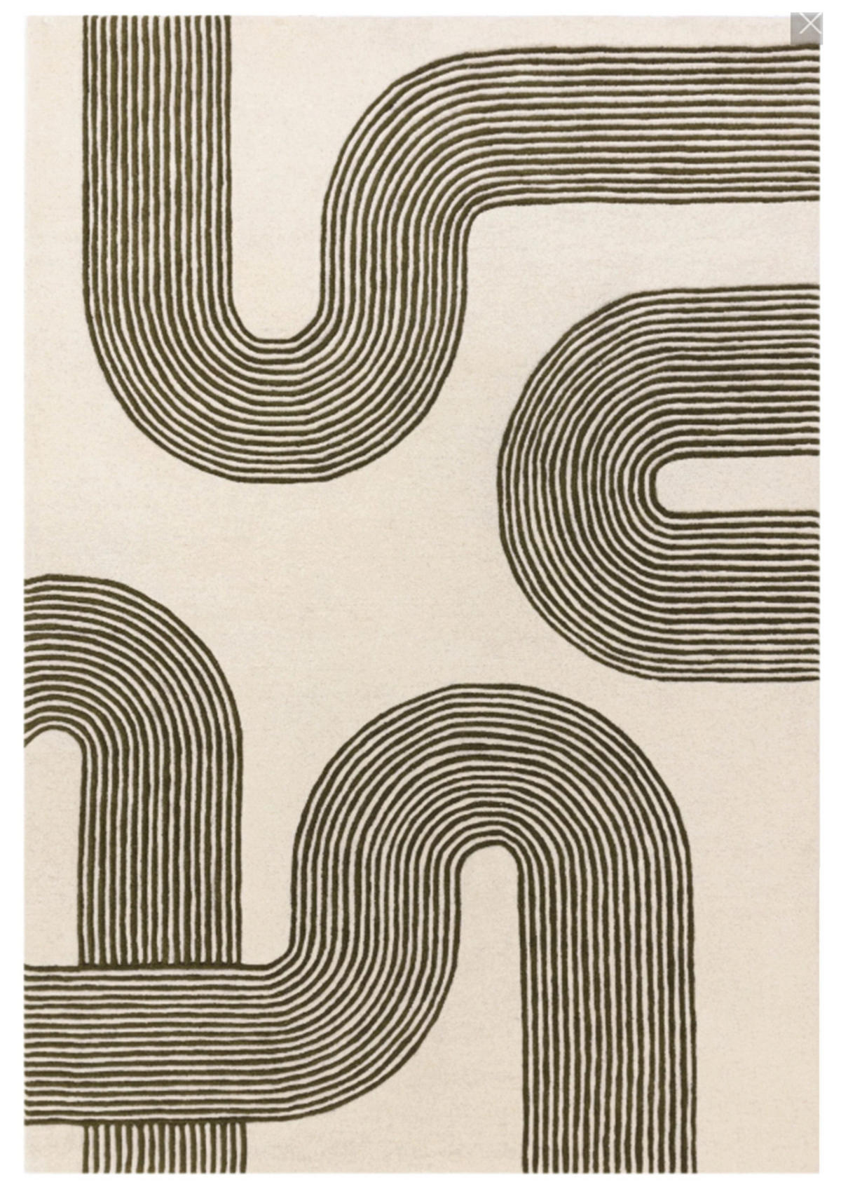 TEPPICH modern handgetuftet Wolle CROOK Grün 120 x 170 cm - Grün, Naturmaterialien (120/170cm) - Novatrend