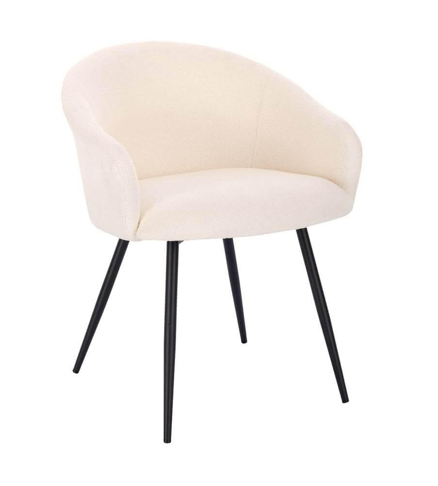 ESSZIMMERSTUHL CELESTE - 1, Bouclé Weiß - Weiß, Kunststoff (60/77/60cm) - Home Deluxe