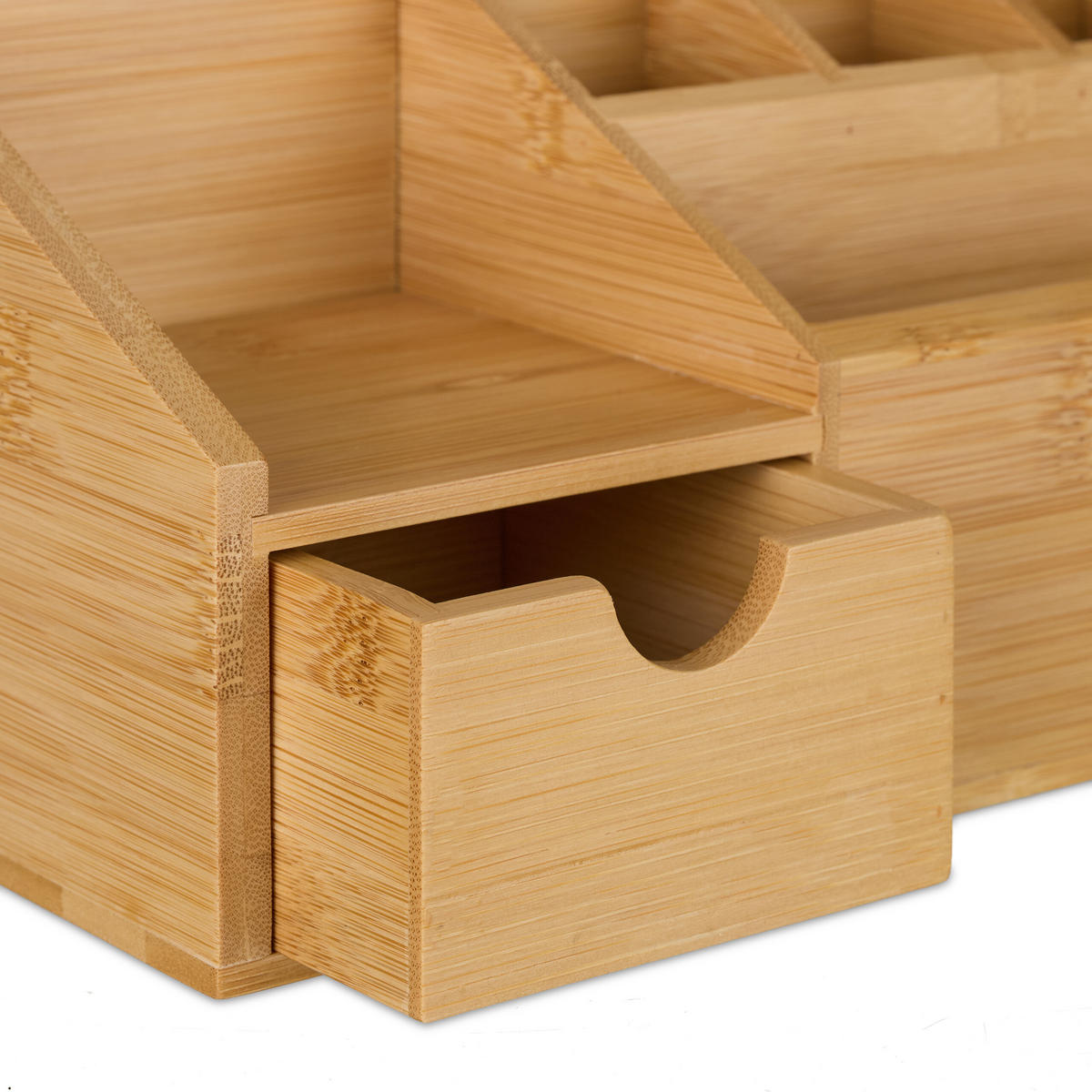 SCHREIBTISCH-ORGANIZER - Hellbraun, Holz (24.5/11/15cm) - Relaxdays