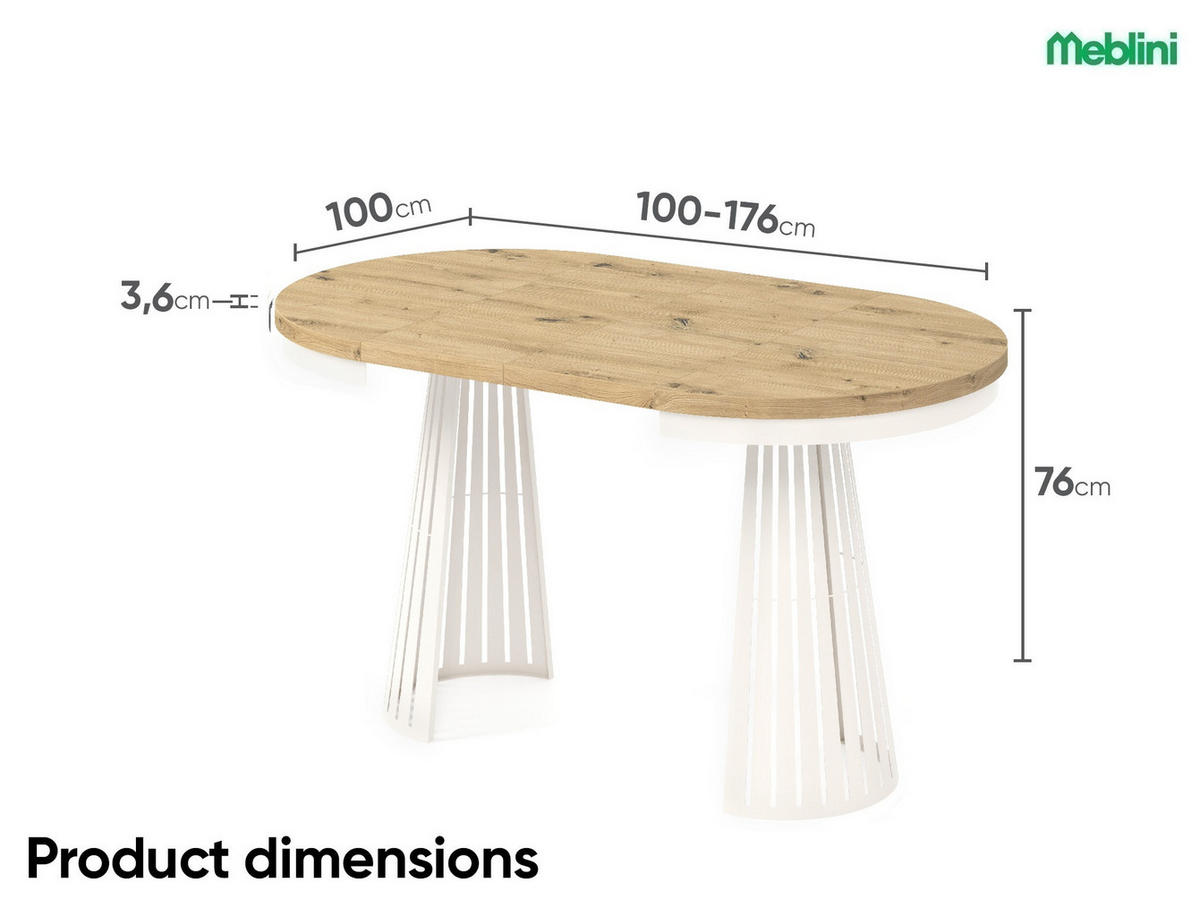 ESSTISCH Cone Bis - Kaschmir/Beige, Holzwerkstoff/Metall (100/100/76cm) - Meblini