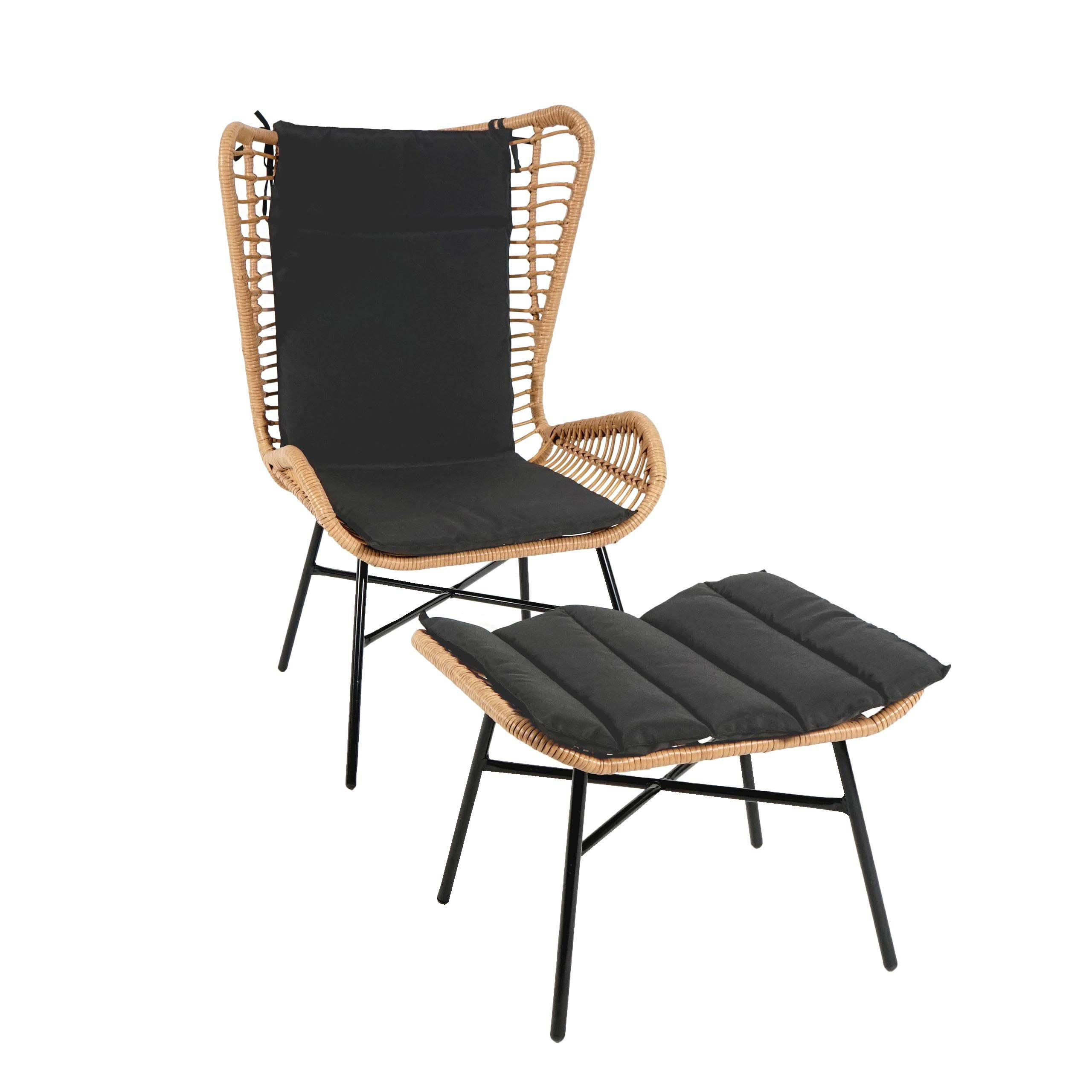 POLY-RATTAN SET G17B Braun - Braun, Kunststoff (68/103/70cm) - MCW