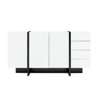 SIDEBOARD Weiß und Schwarz 150/40/80.5 cm - Weiß, Holzwerkstoff (150/80.5/40cm) - PANGIVO