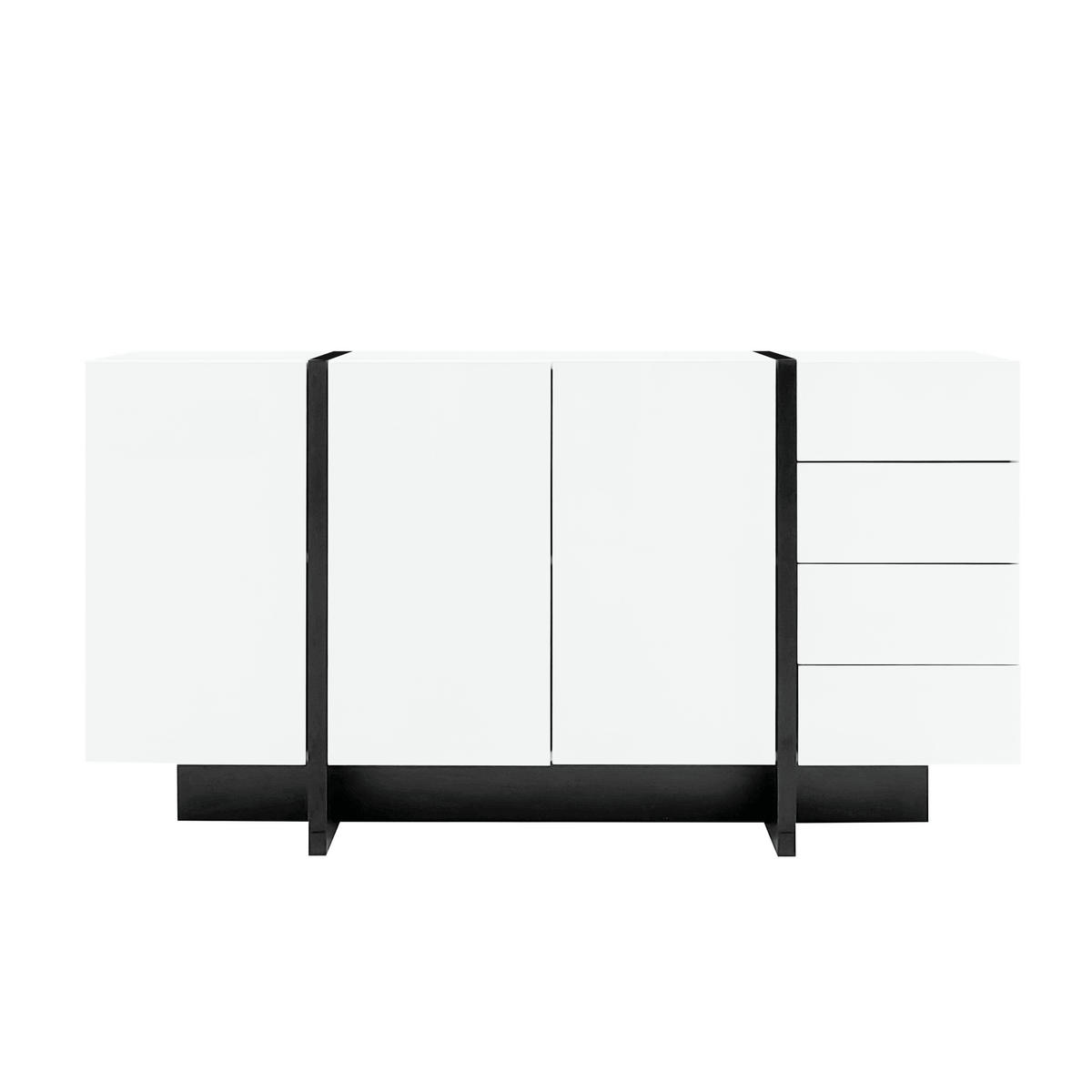 SIDEBOARD 150/40/80,5 cm mit 2 Türen & 4 Schubladen in Weiß Hochglanz - Weiß, Holzwerkstoff (150/80.5/40cm) - BEAOK