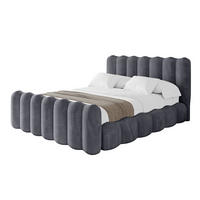 POLSTERBETT mit Bettkasten, Fußteil und Lattenrost, Boxbett ohne Matratze - SORA-Z 200x200 Dunkelgrau - Dunkelgrau, Holzwerkstoff/Textil (200/200cm) - ALTDECOR