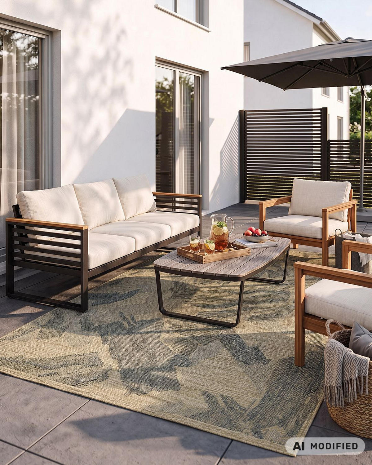 MATTA Inomhus/Utomhus Pinto Loma Mazovia 120x170cm Beige Brun Abstrakt Kort Lugg - Beige, Textil (120/170cm) - Mazovia