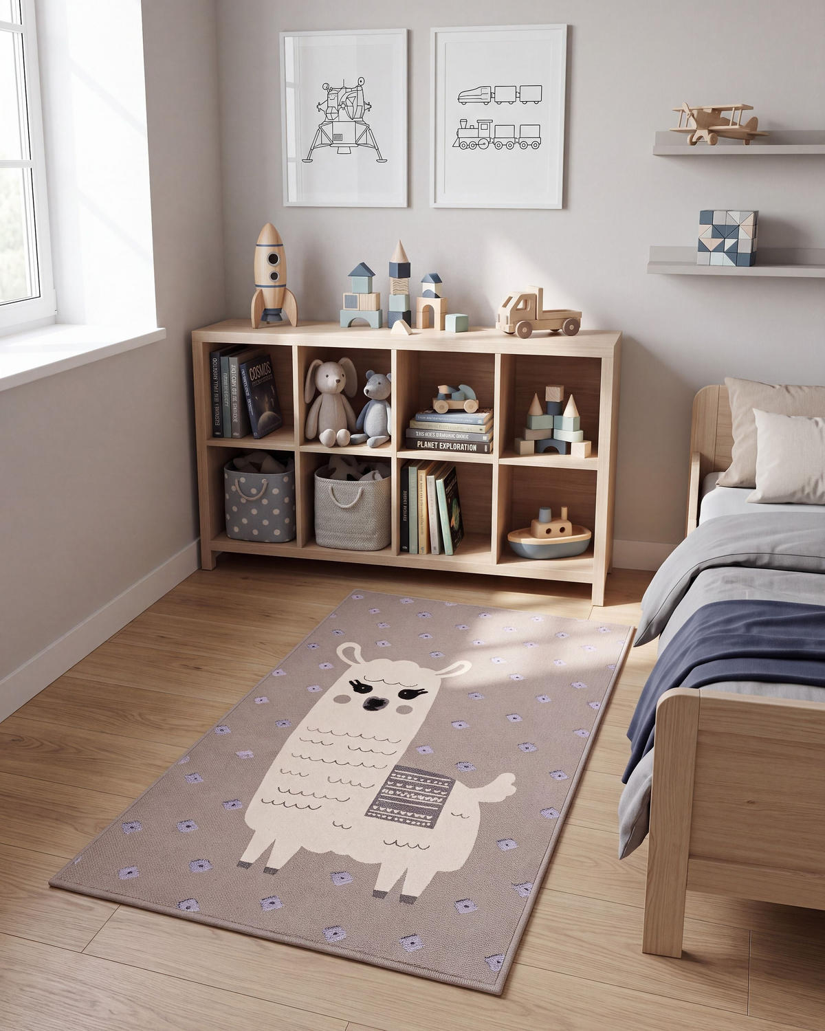 KURZFLOR-KINDERTEPPICH Lubuk 150/80 cm - Braun, Textil (80/150cm) - Beliani