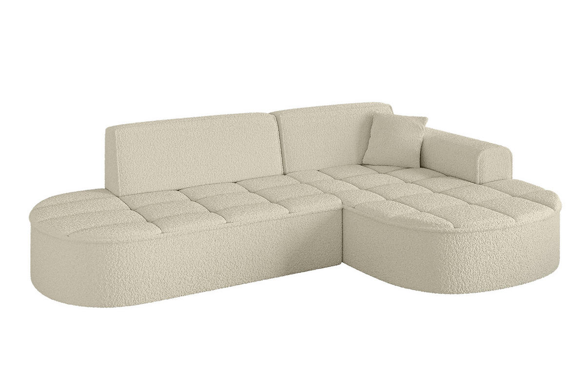 ECKSOFA Ottomane Rechts TARO-L1 - 243x171x79,5 cm Beige - Beige, Holzwerkstoff/Textil (243/171cm) - ALTDECOR