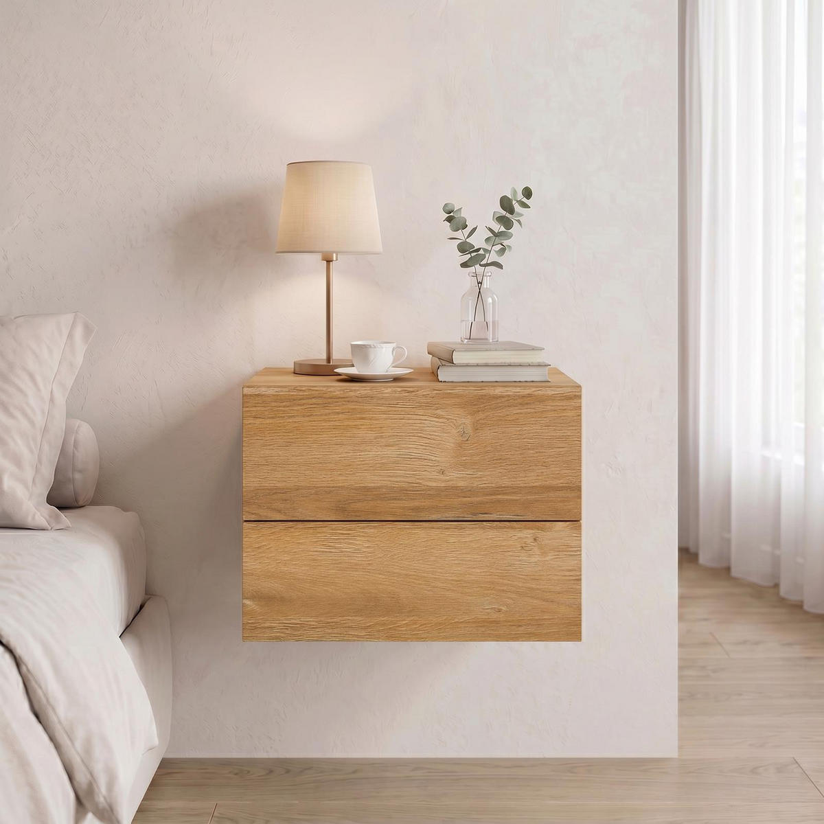 HÄNGENDER NACHTTISCH ANNI Wildeiche - Wildeiche, Holzwerkstoff (42/29/30cm) - CARO-Möbel