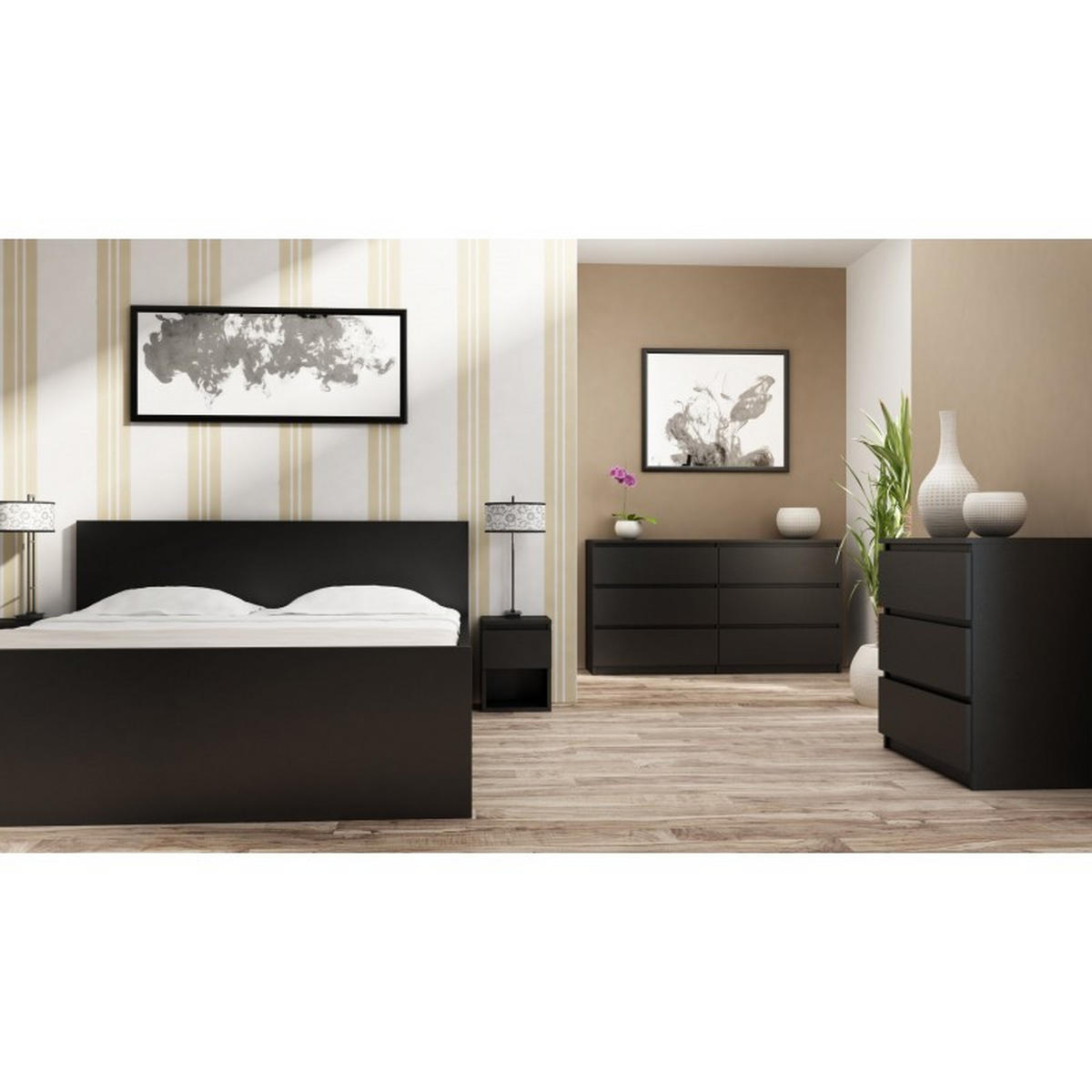 KOMMODE Schwarz 70/75/40 - Schwarz, Holzwerkstoff (70/75/40cm) - RAUMHIRSCH FURNITURE