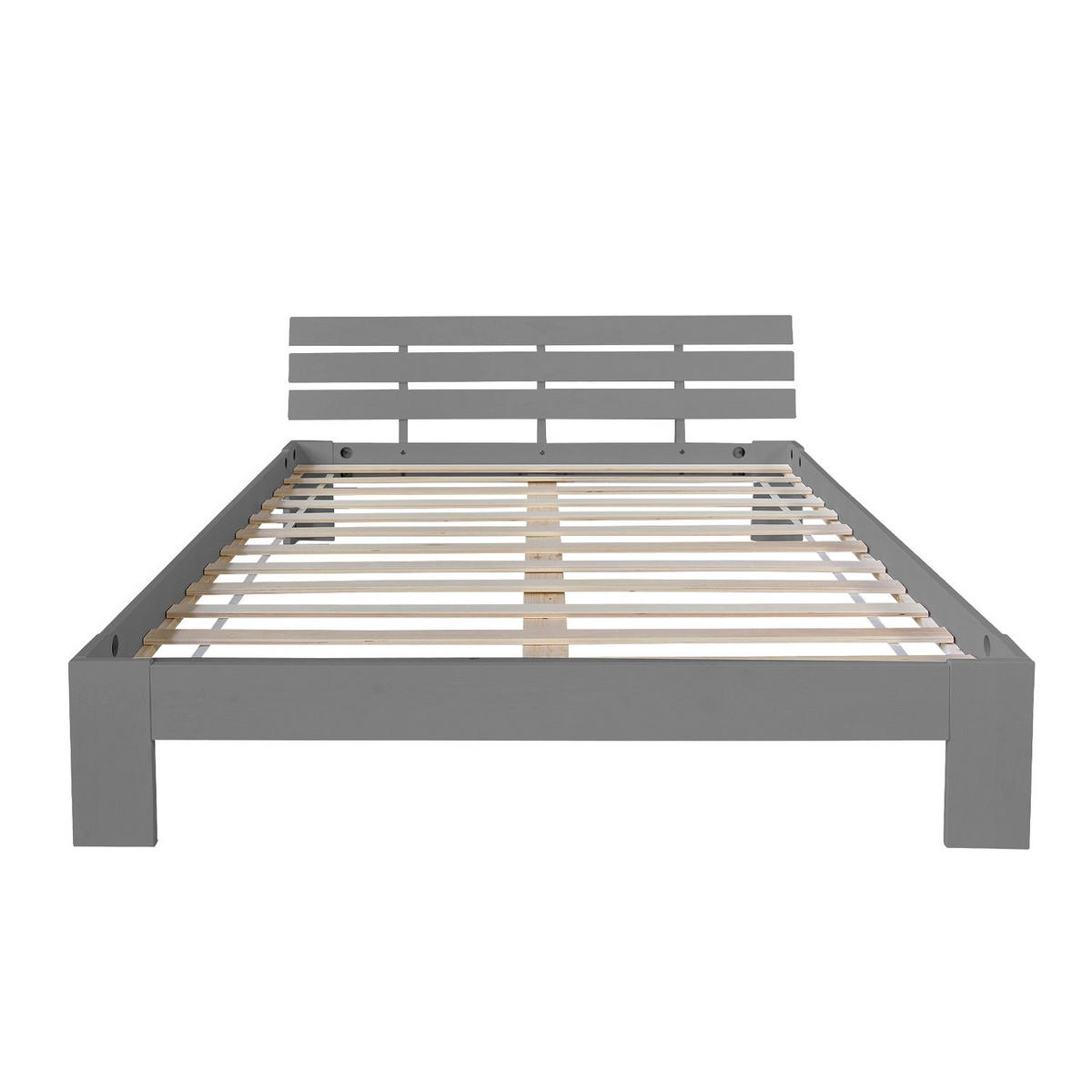 HOLZBETT 120/200 cm mit Lattenrost grau - Grau, Holz (120/200cm) - Homestyle4u