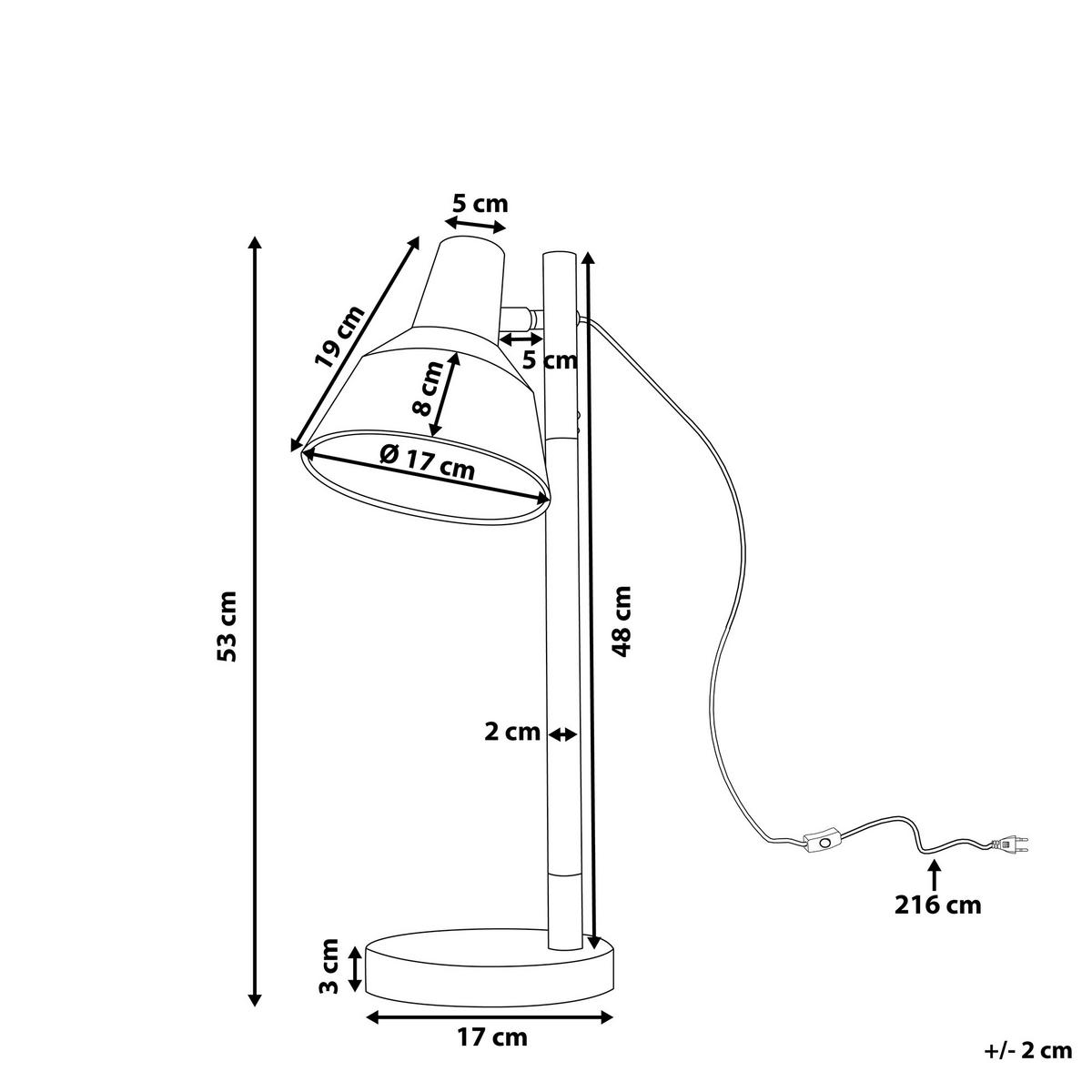 SCHREIBTISCHLAMPE Aldan 17/17/53 cm - Weiß, Metall (17/17/53cm) - Beliani