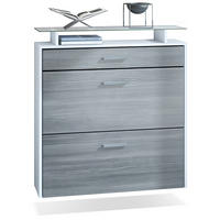 SCHUHSCHRANK Malea Front in Avola-Anthrazit - Anthrazit, Holzwerkstoff (89/96/23cm) - Vladon
