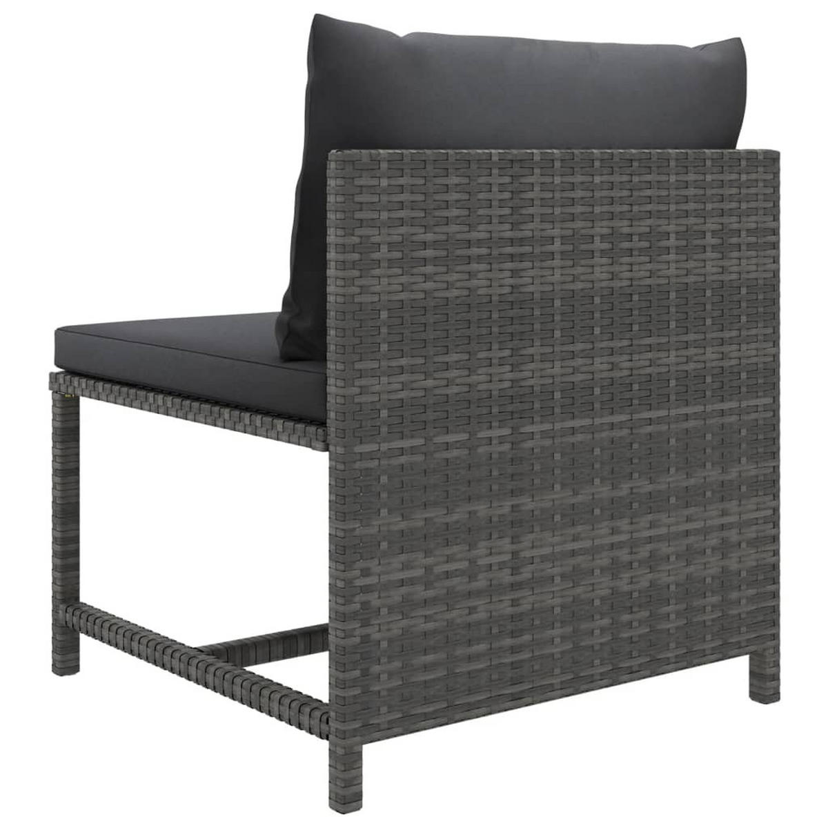 GARTEN-LOUNGE-SET 6-teilig Mit Kissen Poly Rattan Grau - Anthrazit/Grau, Kunststoff/Textil - vidaXL