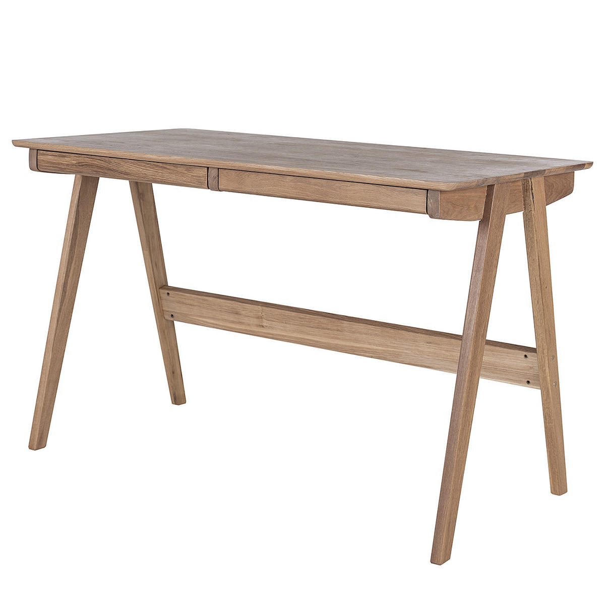 SCHREIBTISCH - Eiche massiv - Eichefarben, Holz (65/120/76cm) - home24