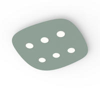DECKENLEUCHTE River Free X6 - Grün, Metall (40/55/4cm) - Lumicom