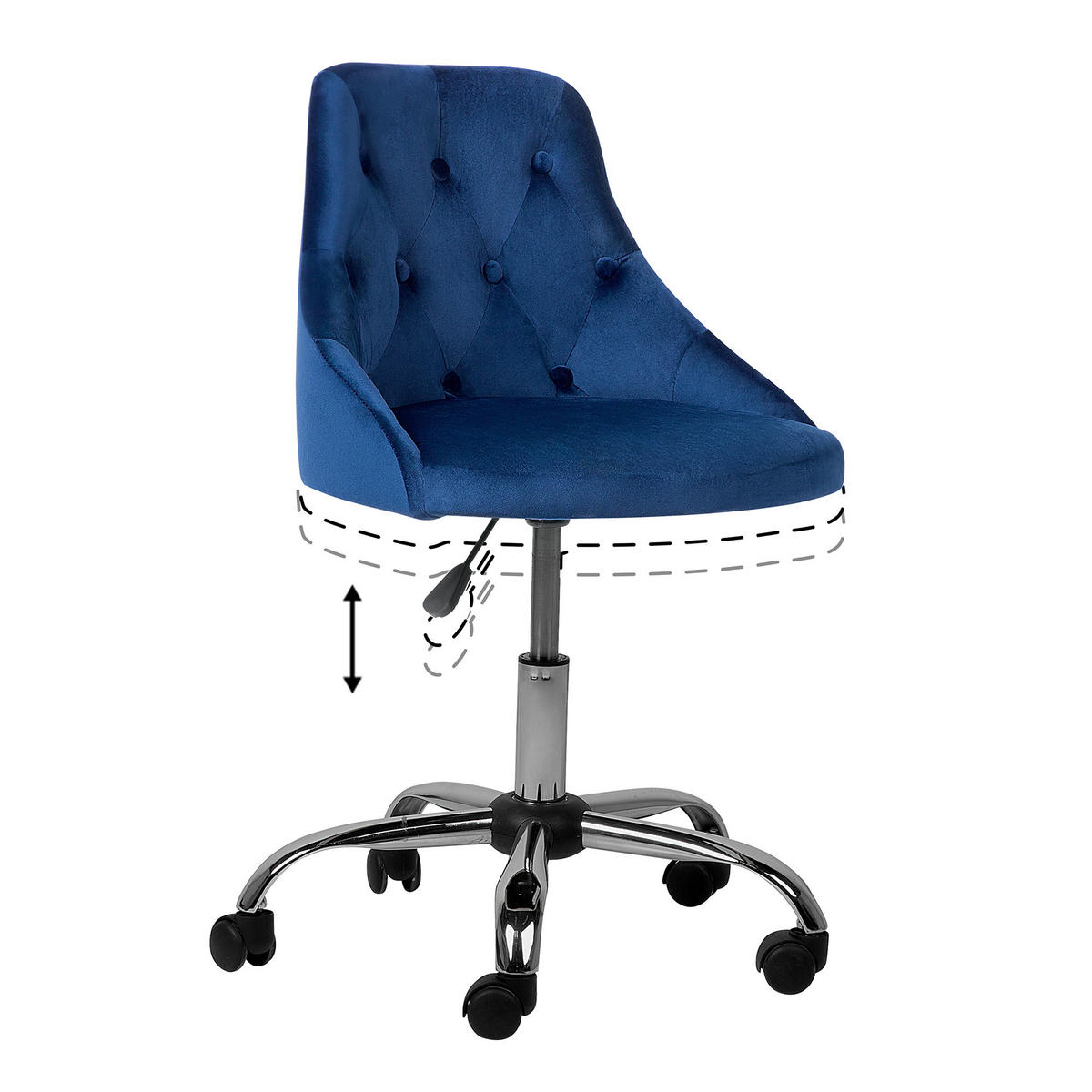 BÜRODREHSTUHL Polyester Blau Parrish - Blau, Textil/Metall (60/75/60cm) - Beliani