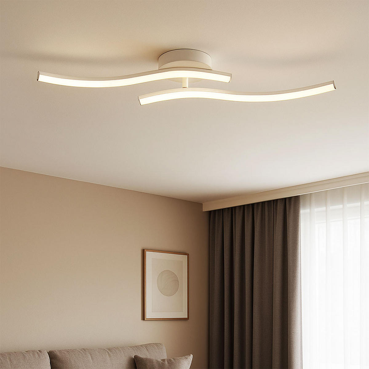 LED DECKENLEUCHTE TYLER Weiß - Weiß, Kunststoff (51.5/10/7.2cm) - Globo Lighting