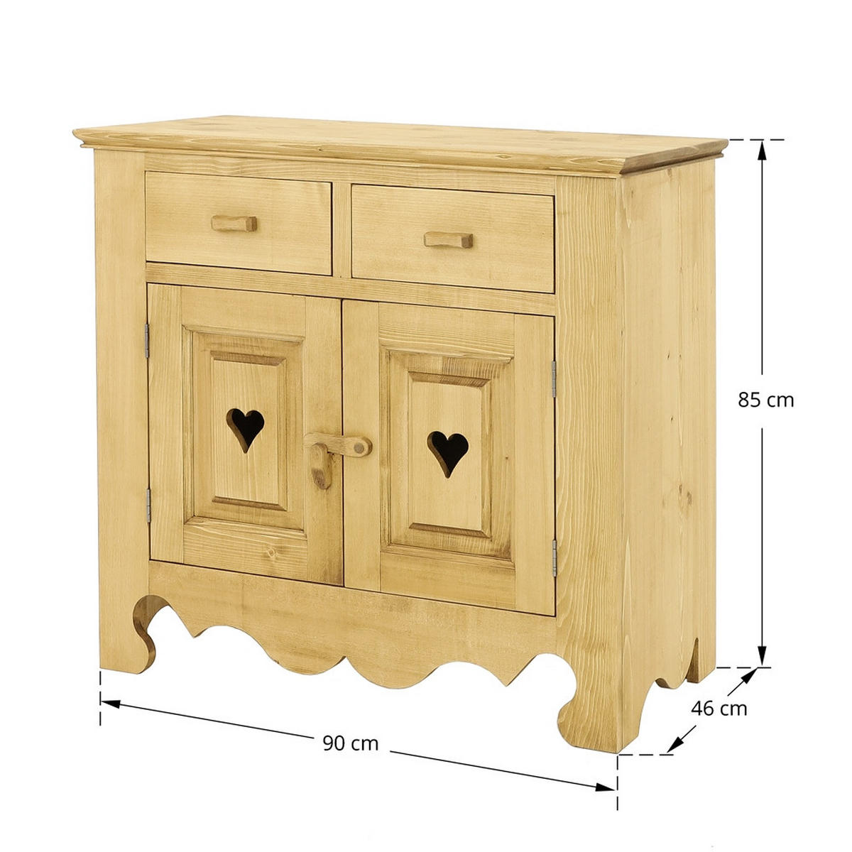 KOMMODE aus Massivholz MEXICANA - Honig, Holz (90/85/46cm) - Seart