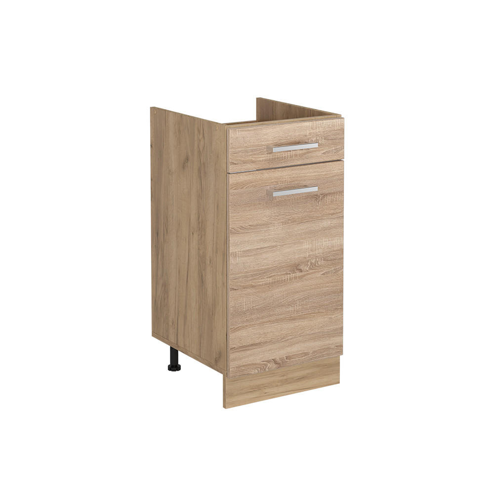 KÖKSUNDERSKÅP R-Line, Sonoma/Goldkraft ek, 40 cm utan bänkskiva Sonoma ek, Honungsek 81.6/40/46 cm