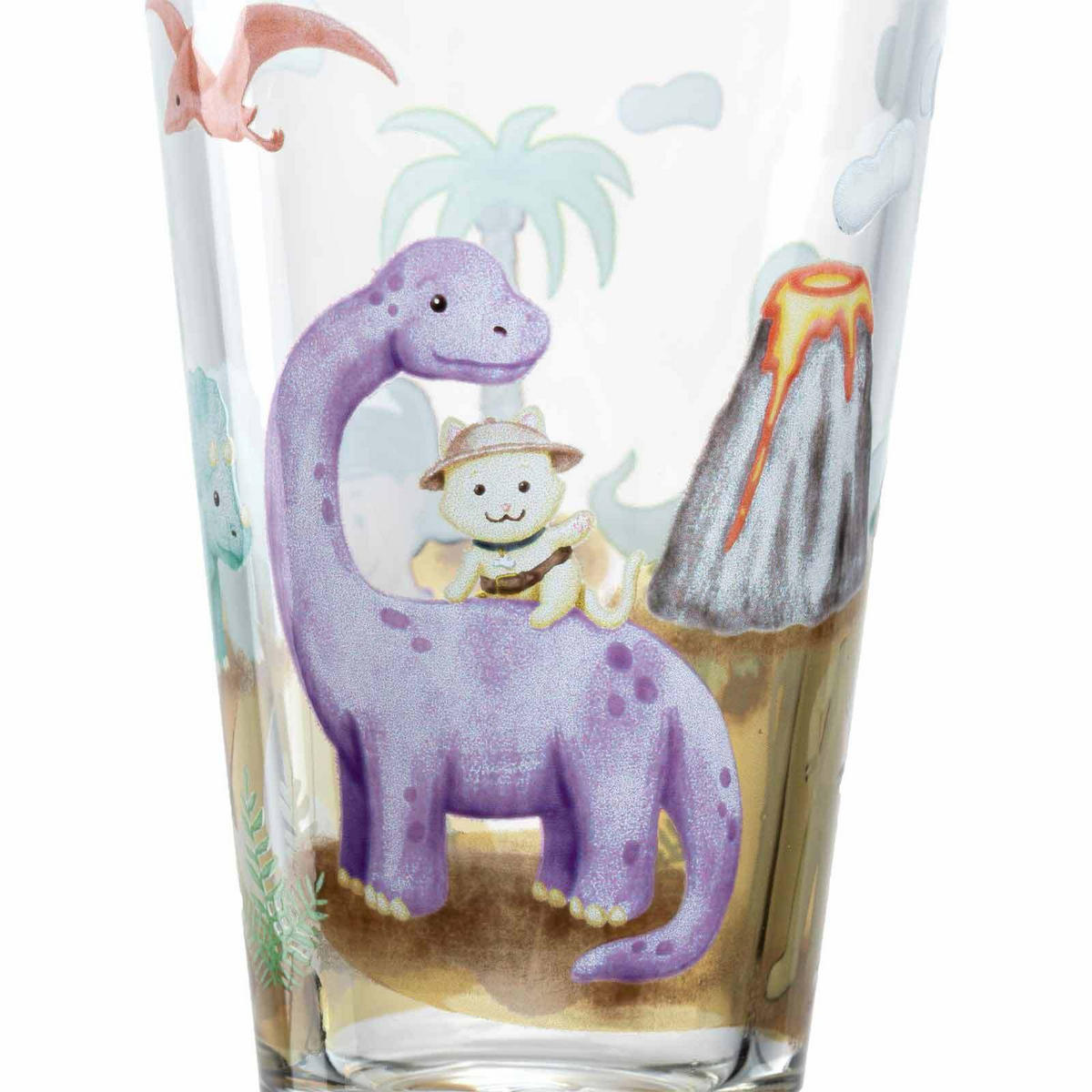 KINDERBECHER Bambini Avventura Dino 215 ml & 300 ml 2er Set - Grün, Glas (0.001L) - Leonardo Living