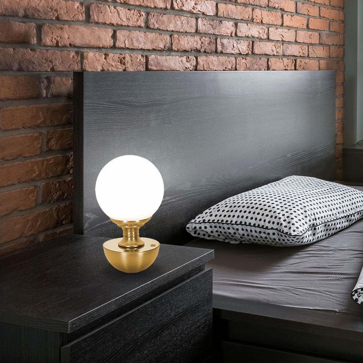 LED TISCHLEUCHTE Messing Matt - Messingfarben, Metall (12/12/21cm) - Globo Lighting