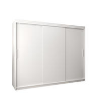 SCHWEBETÜRENSCHRANK 200/250/62 3-türig - Silberfarben/Weiß, Holz/Kunststoff (250/200/62cm) - MÖBEL KRYSPOL